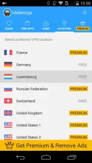 Hideninja Free VPN captura 2
