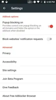 Free Adblocker Browser captura 6