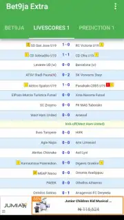 Bet9ja Extra with predictions and Livescores captura 6
