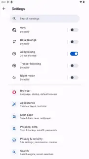 Opera Browser captura 4