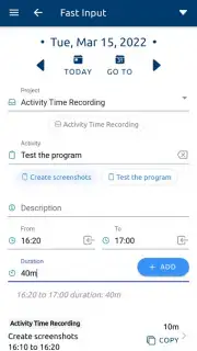aTimeRecording - Online Time Tracking captura 6