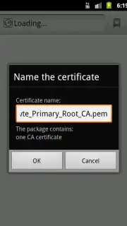 Android Certificate Installer captura 1