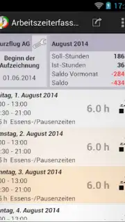 Arbeitszeiterfassung captura 8