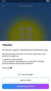 1Muslim: Prayer times, Azan captura 4
